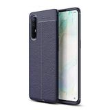 Nevarium Oppo Reno 3 Pro 5G Uyumlu Kılıf Deri Dokulu Kamera Korumalı Silikon - Lacivert
