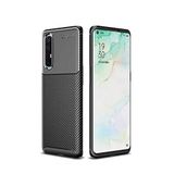 Nevarium Oppo Reno 3 Pro 5G Uyumlu Kılıf Karbon Dokulu Silikon - Siyah