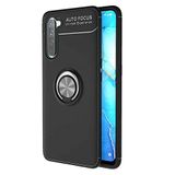 Nevarium Oppo Reno 3 Uyumlu Kılıf Yüzüklü Silikon Range - Siyah