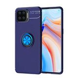 Nevarium Oppo Reno A73 Uyumlu Kılıf Yüzüklü Silikon Range - Mavi