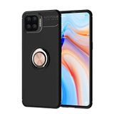 Nevarium Oppo Reno A73 Uyumlu Kılıf Yüzüklü Silikon Range - Siyah-Rose Gold