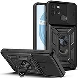 Nevarium Realme C25Y Kılıf Lens Sürgülü Yüzüklü Tank Silikon Pars