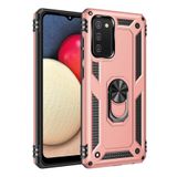 Nevarium Samsung Galaxy A02S Kılıf Tank Yüzüklü Yüksek Korumalı Silikon Sofya - Rose