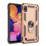Nevarium Samsung Galaxy A10 Uyumlu Kılıf Tank Yüzüklü Silikon Kapak - Gold