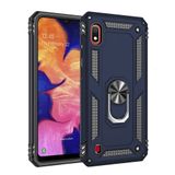 Nevarium Samsung Galaxy A10 Uyumlu Kılıf Tank Yüzüklü Silikon Kapak - Lacivert