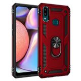 Nevarium Samsung Galaxy A10S Uyumlu Kılıf Tank Yüzüklü Silikon Kapak - Kırmızı