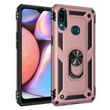 Nevarium Samsung Galaxy A10S Uyumlu Kılıf Tank Yüzüklü Silikon Kapak - Rose