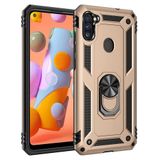 Nevarium Samsung Galaxy A11 Uyumlu Kılıf Tank Yüzüklü Silikon Kapak - Gold