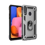 Nevarium Samsung Galaxy A20S Kılıf Tank Yüzüklü Yüksek Korumalı Silikon Sofya - Gümüş
