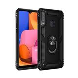 Nevarium Samsung Galaxy A20S Kılıf Tank Yüzüklü Yüksek Korumalı Silikon Sofya - Siyah