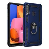 Nevarium Samsung Galaxy A20S Uyumlu Kılıf Tank Yüzüklü Silikon Kapak - Lacivert