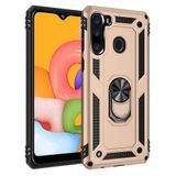 Nevarium Samsung Galaxy A21 Uyumlu Kılıf Tank Yüzüklü Silikon Kapak - Gold