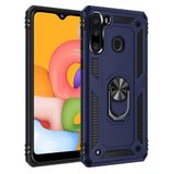 Nevarium Samsung Galaxy A21 Uyumlu Kılıf Tank Yüzüklü Silikon Kapak - Lacivert