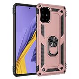 Nevarium Samsung Galaxy A51 Uyumlu Kılıf Tank Yüzüklü Silikon Kapak - Rose