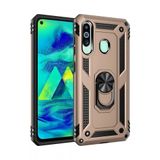 Nevarium Samsung Galaxy A60 Uyumlu Kılıf Tank Yüzüklü Silikon Kapak - Gold