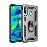 Nevarium Samsung Galaxy A60 Uyumlu Kılıf Tank Yüzüklü Silikon Kapak - Gümüş