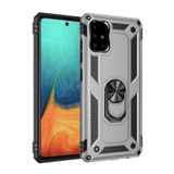Nevarium Samsung Galaxy A71 Kılıf Tank Yüzüklü Yüksek Korumalı Silikon Sofya - Gümüş