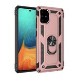 Nevarium Samsung Galaxy A71 Kılıf Tank Yüzüklü Yüksek Korumalı Silikon Sofya - Rose