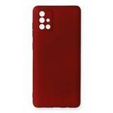Nevarium Samsung Galaxy A71 Kılıf Yumuşak Dokulu Silikon Premium - Bordo