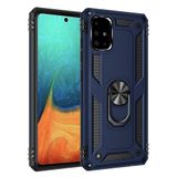 Nevarium Samsung Galaxy A71 Uyumlu Kılıf Tank Yüzüklü Silikon Kapak - Lacivert
