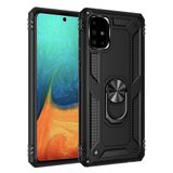 Nevarium Samsung Galaxy A71 Uyumlu Kılıf Tank Yüzüklü Silikon Kapak - Siyah