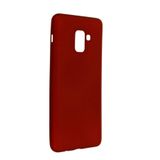 Nevarium Samsung Galaxy A8 Plus 2018 Kılıf Yumuşak Dokulu Silikon Premium - Bordo