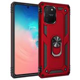 Nevarium Samsung Galaxy A91 / S10 Lite Uyumlu Kılıf Tank Yüzüklü Silikon Kapak - Kırmızı