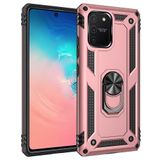 Nevarium Samsung Galaxy A91 / S10 Lite Uyumlu Kılıf Tank Yüzüklü Silikon Kapak - Rose