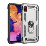 Nevarium Samsung Galaxy M10 Uyumlu Kılıf Tank Yüzüklü Silikon Kapak - Gümüş