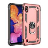 Nevarium Samsung Galaxy M10 Uyumlu Kılıf Tank Yüzüklü Silikon Kapak - Rose