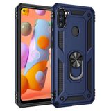 Nevarium Samsung Galaxy M11 Uyumlu Kılıf Tank Yüzüklü Silikon Kapak - Lacivert