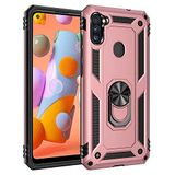Nevarium Samsung Galaxy M11 Uyumlu Kılıf Tank Yüzüklü Silikon Kapak - Rose