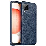 Nevarium Samsung Galaxy M12 Uyumlu Kılıf Deri Dokulu Focus Silikon - Lacivert