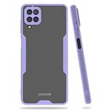 Nevarium Samsung Galaxy M12 Uyumlu Kılıf Kamera Korumalı Arkası Mat Platin Silikon - Lila