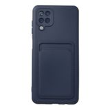 Nevarium Samsung Galaxy M12 Uyumlu Kılıf Kartvizitli Kamera Korumalı Silikon - Lacivert