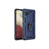 Nevarium Samsung Galaxy M12 Uyumlu Kılıf Yüzüklü Tank Silikon Kapak Sofya - Lacivert