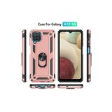 Nevarium Samsung Galaxy M12 Uyumlu Kılıf Yüzüklü Tank Silikon Kapak Sofya - Rose