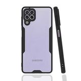 Nevarium Samsung Galaxy M22 Kılıf Kamera Korumalı Arkası Mat Silikon Platin
