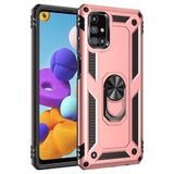 Nevarium Samsung Galaxy M31S Uyumlu Kılıf Tank Yüzüklü Silikon Kapak - Rose