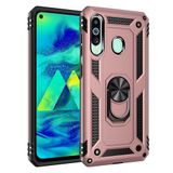 Nevarium Samsung Galaxy M40 Uyumlu Kılıf Tank Yüzüklü Silikon Kapak - Rose