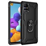 Nevarium Samsung Galaxy M51 Uyumlu Kılıf Tank Yüzüklü Silikon Kapak - Siyah