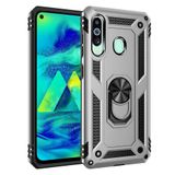 Nevarium Samsung Galaxy M60 Uyumlu Kılıf Tank Yüzüklü Silikon Kapak - Gümüş