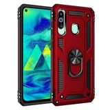 Nevarium Samsung Galaxy M60 Uyumlu Kılıf Tank Yüzüklü Silikon Kapak - Kırmızı