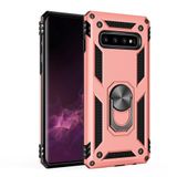 Nevarium Samsung Galaxy S10 Plus Uyumlu Kılıf Tank Yüzüklü Silikon Kapak - Rose