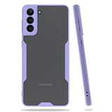 Nevarium Samsung Galaxy S21 Plus Uyumlu Kılıf Kamera Korumalı Arkası Mat Silikon - Lila