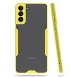 Nevarium Samsung Galaxy S21 Plus Uyumlu Kılıf Kamera Korumalı Arkası Mat Silikon - Sarı
