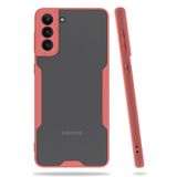 Nevarium Samsung Galaxy S21 Plus Uyumlu Kılıf Mat Kamera Korumalı Silikon Platin - Pembe