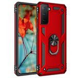 Nevarium Samsung Galaxy S21 Plus Uyumlu Kılıf Tank Yüzüklü Silikon Kapak - Kırmızı