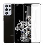 Nevarium Samsung Galaxy S21 Ultra Ekran Koruyucu Kavisli Cam Tam Kaplayan Polymer Nano