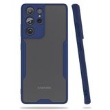Nevarium Samsung Galaxy S21 Ultra Uyumlu Kılıf Kamera Korumalı Arkası Mat Silikon - Lacivert
